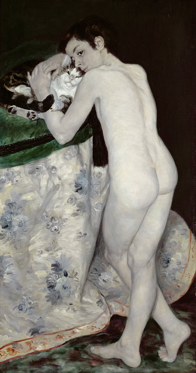 Poika ja kissa, 1868 tekijältä Pierre Auguste Renoir