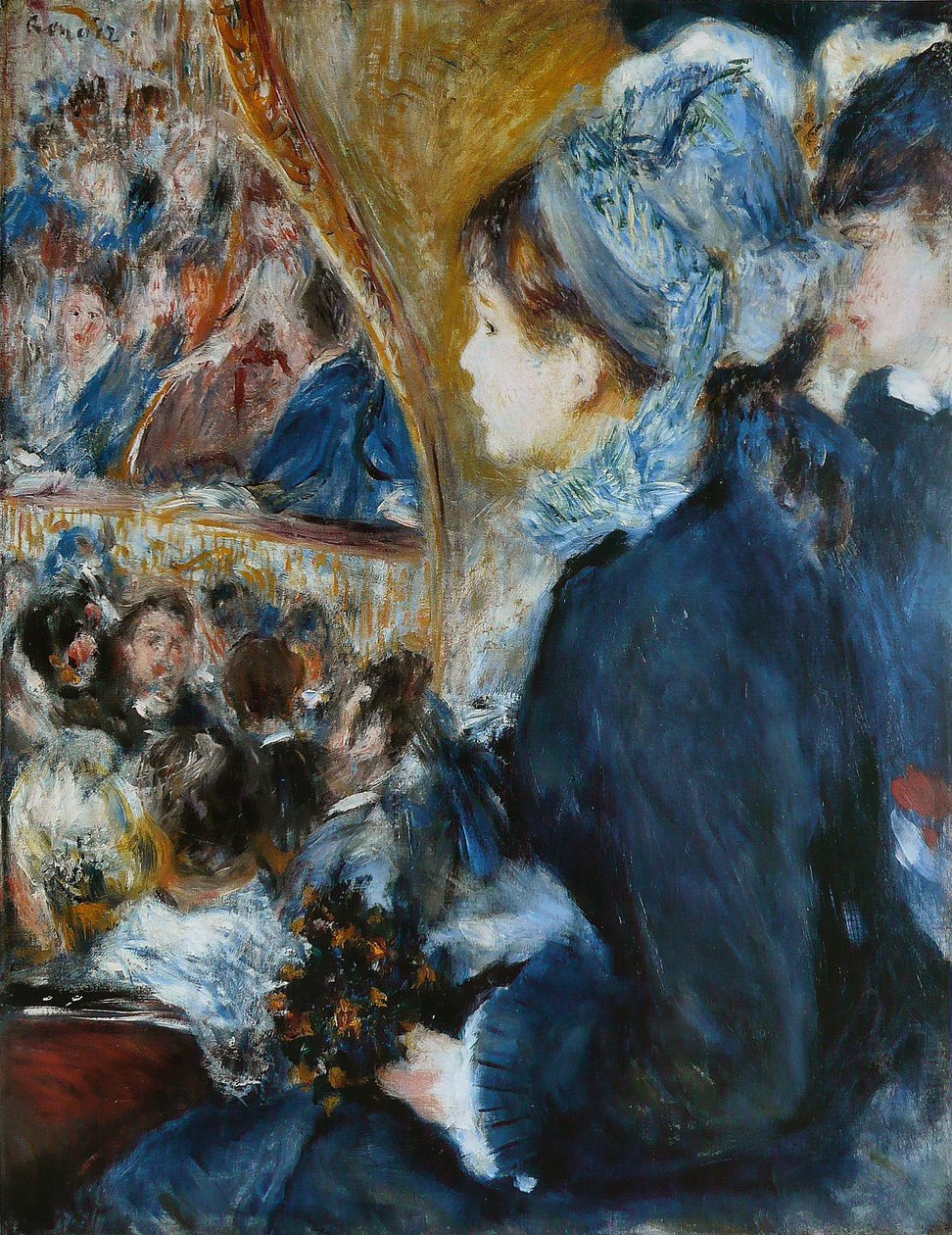 Teatterissa (La Premiere Sortie), 1876-7 tekijältä Pierre Auguste Renoir