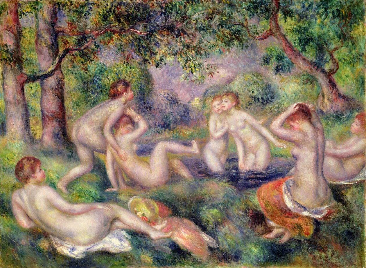 Uimarit metsässä, n. 1897 tekijältä Pierre Auguste Renoir