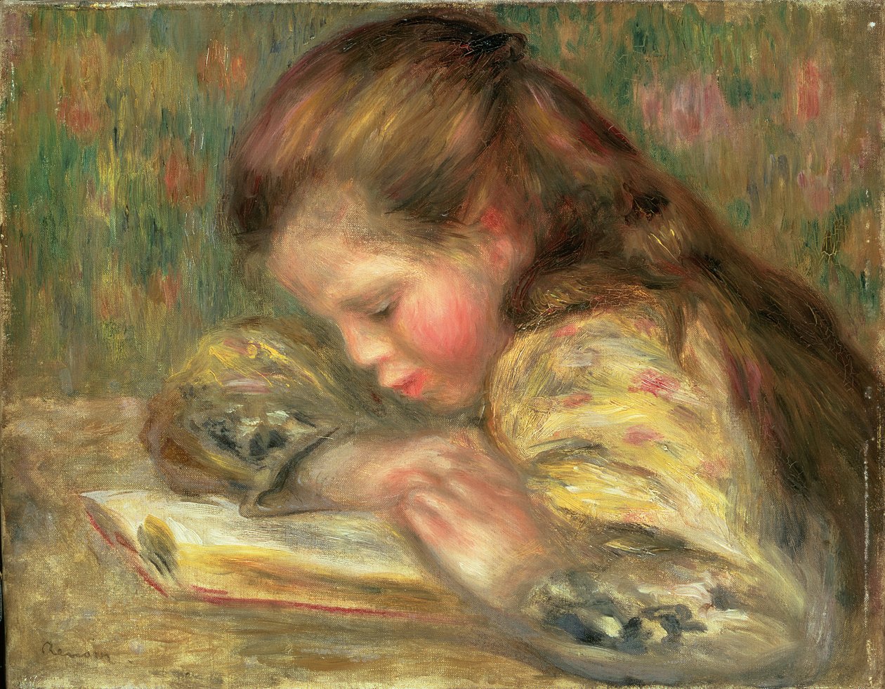 Lapsen lukeminen, n. 1890 tekijältä Pierre Auguste Renoir