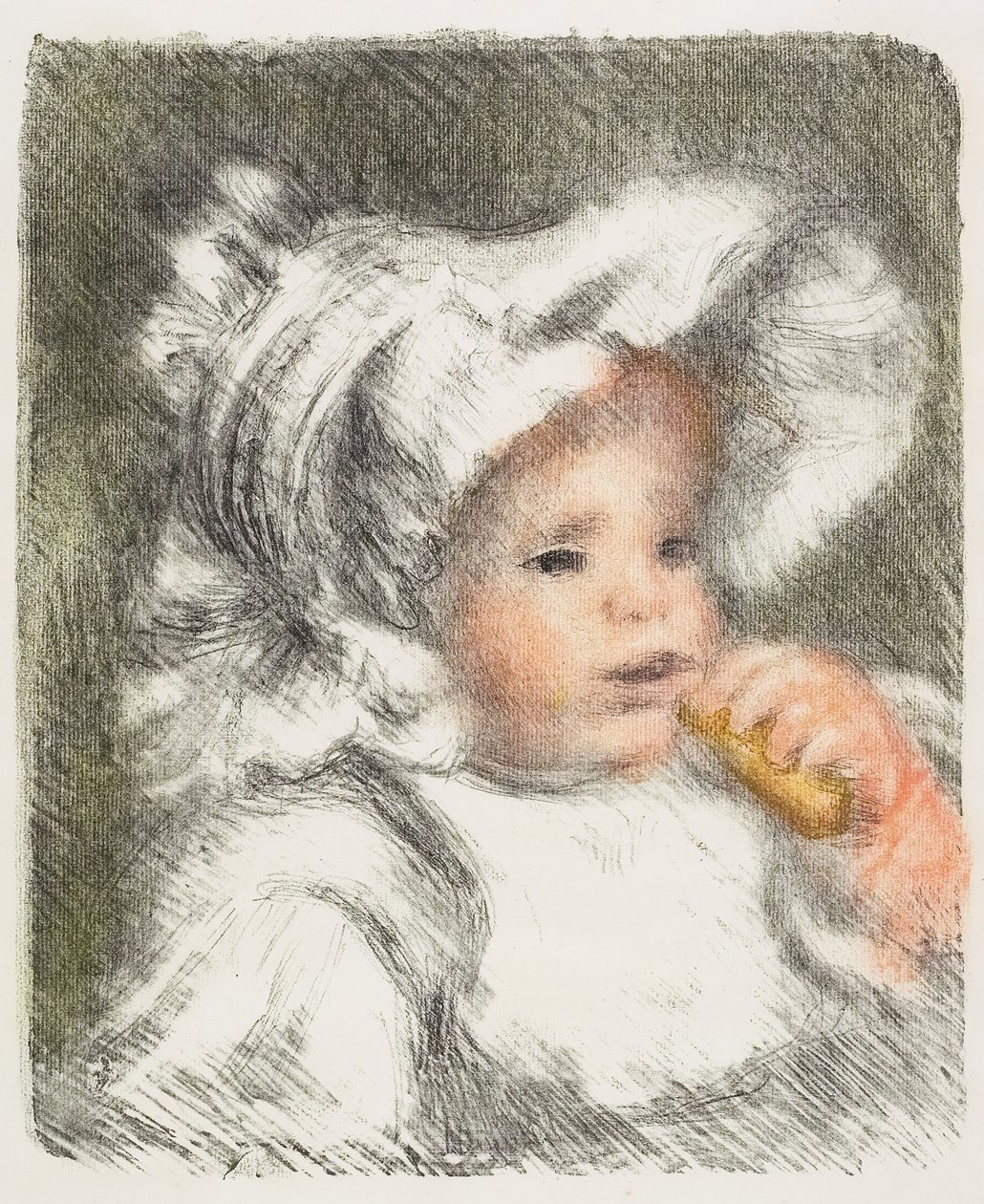 Lapsi keksin kanssa, 1899 tekijältä Pierre Auguste Renoir