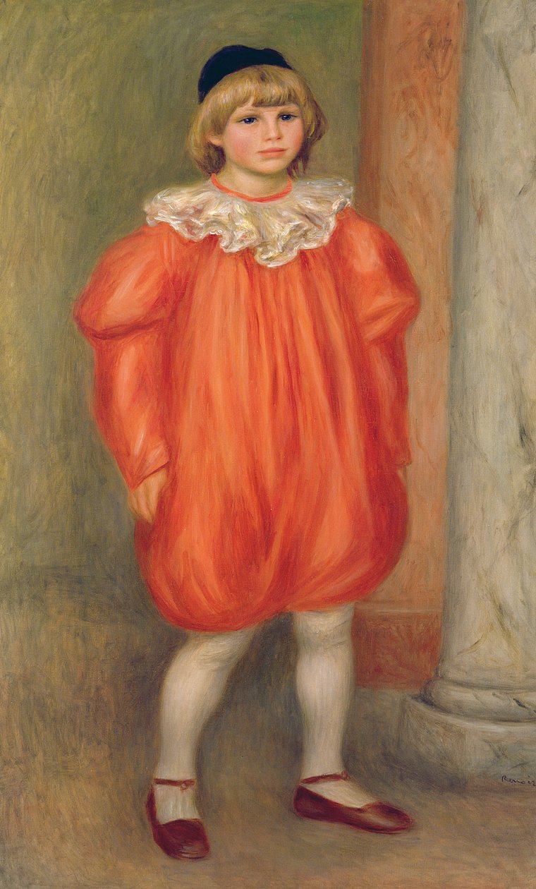 Claude Renoir klovniasussa, 1909 (katso myös 287546) tekijältä Pierre Auguste Renoir