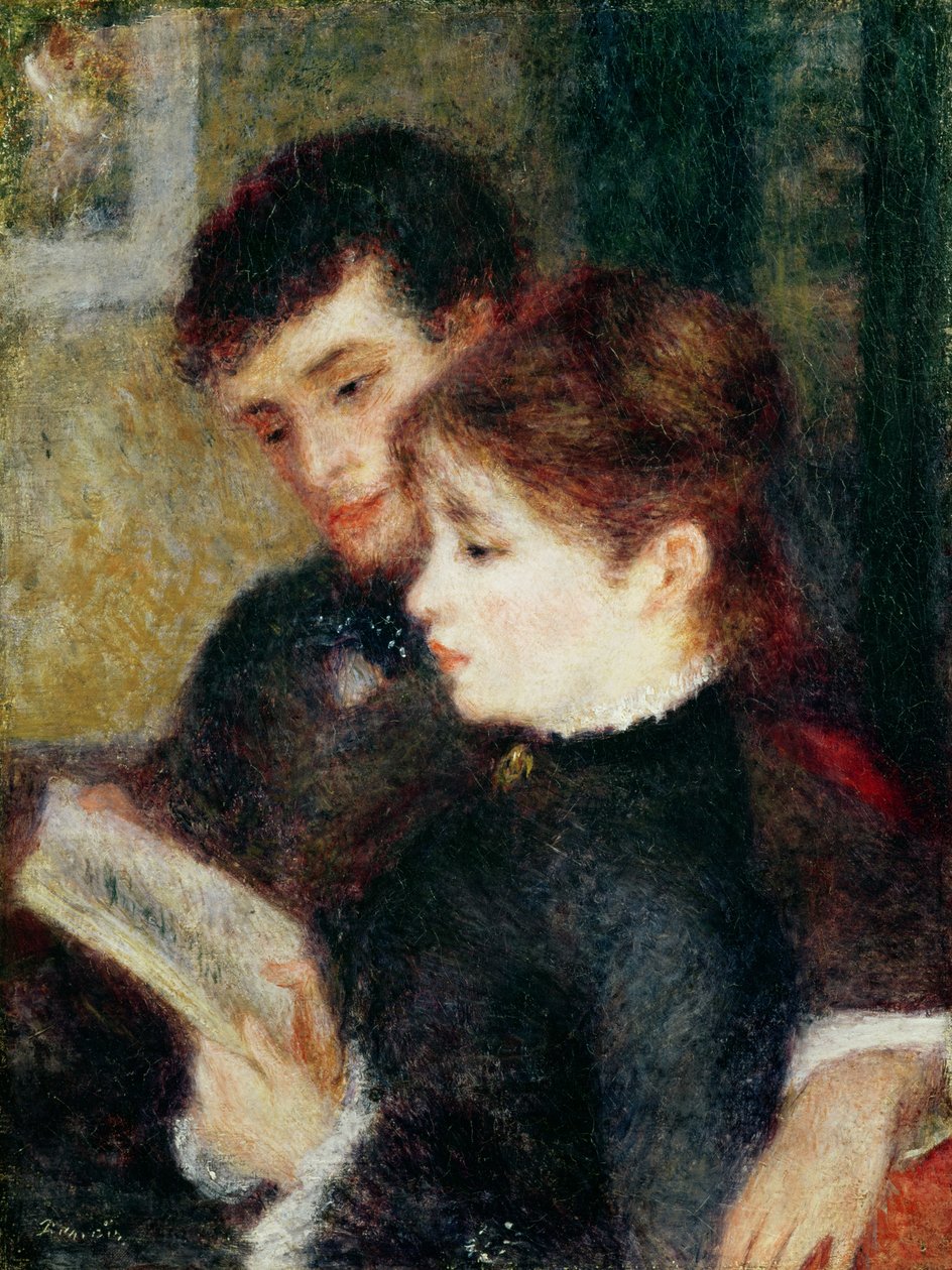 Parin lukeminen (Edmond Renoir ja Marguerite Legrand) tekijältä Pierre Auguste Renoir