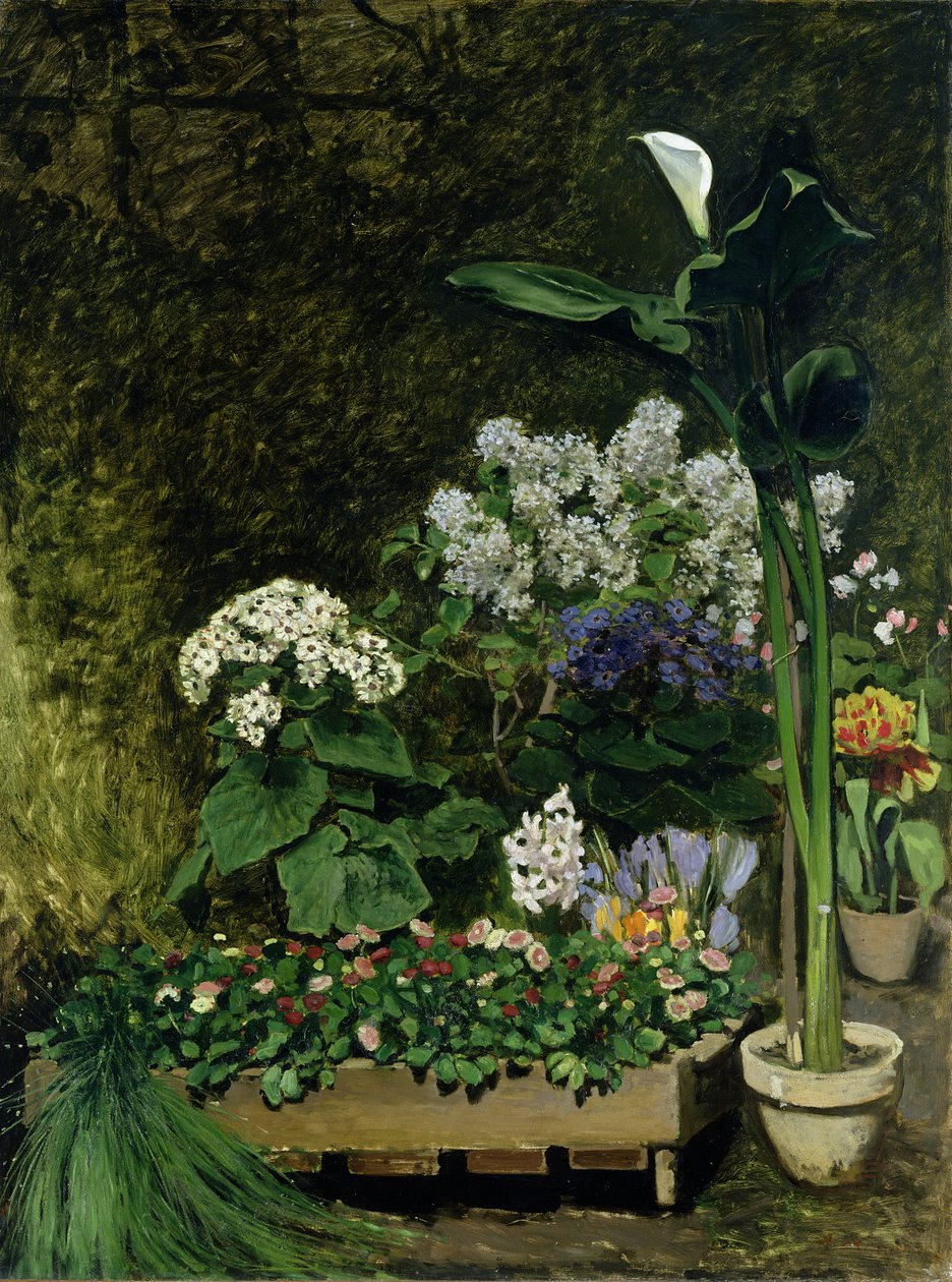 Kukat kasvihuoneessa, 1864 tekijältä Pierre Auguste Renoir