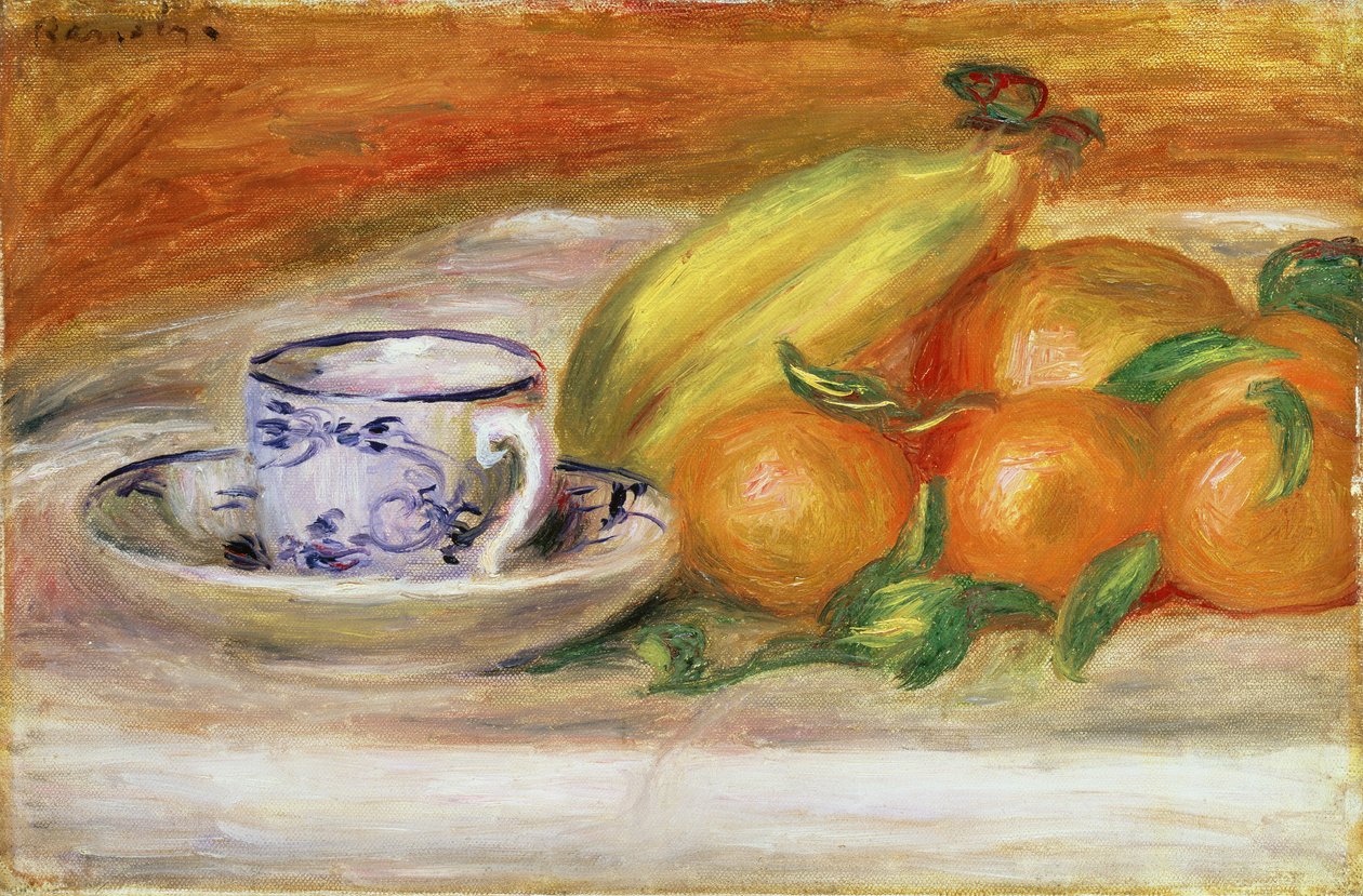 Hedelmä kupilla ja lautasella, n. 1913 tekijältä Pierre Auguste Renoir