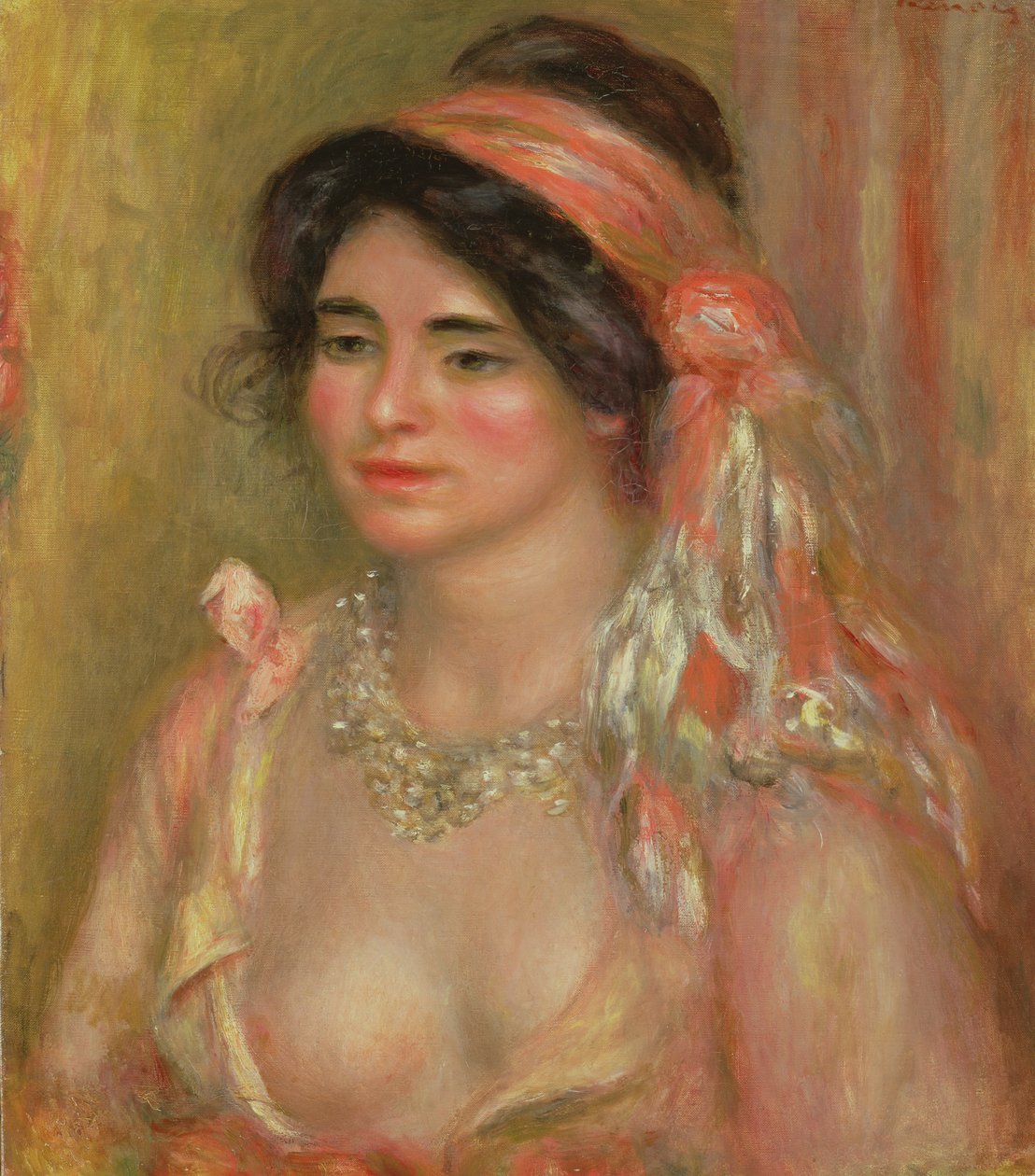 Gabrielle Algerian päähineessä, 1911 tekijältä Pierre Auguste Renoir
