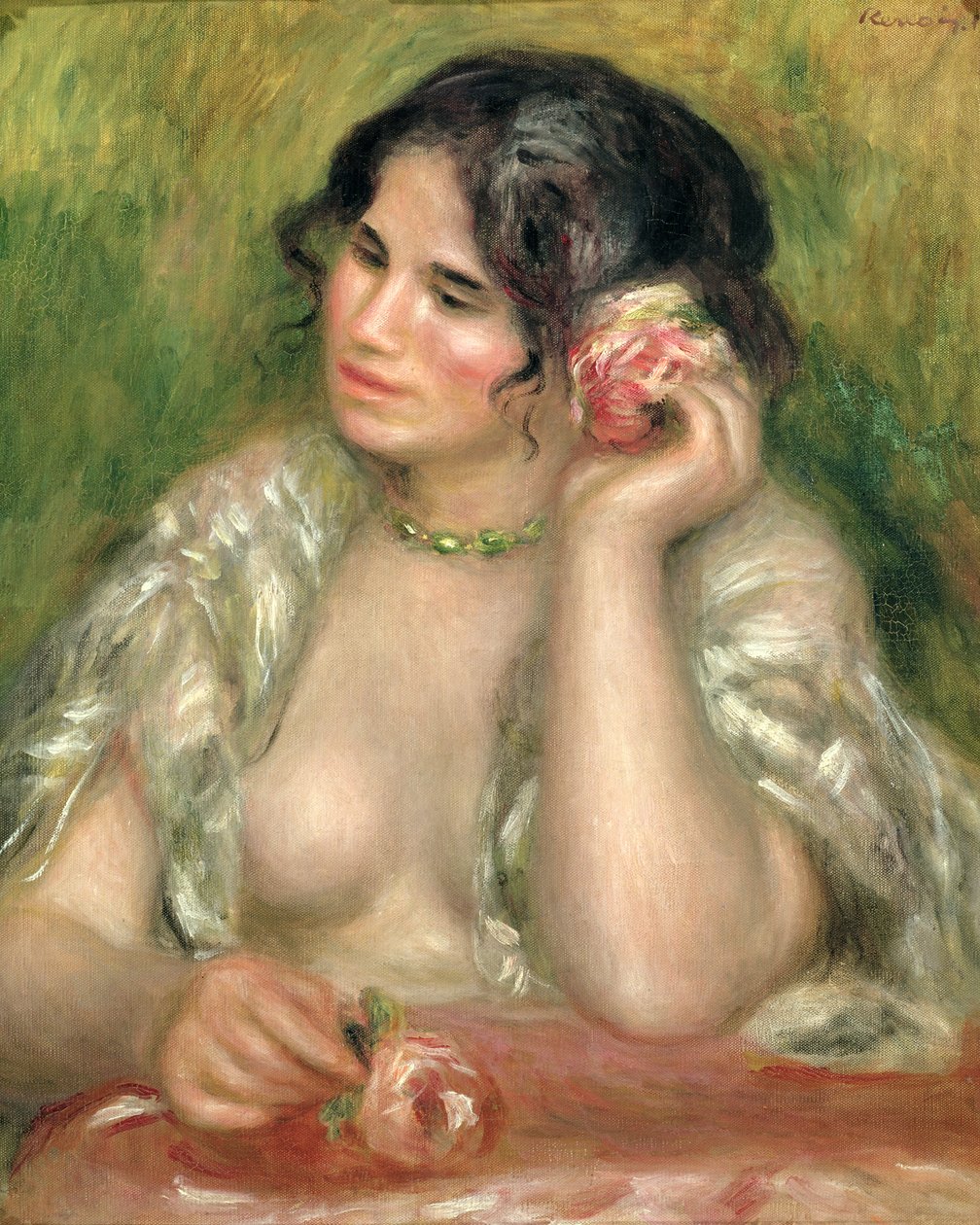 Gabrielle ruusun kanssa, 1911 tekijältä Pierre Auguste Renoir