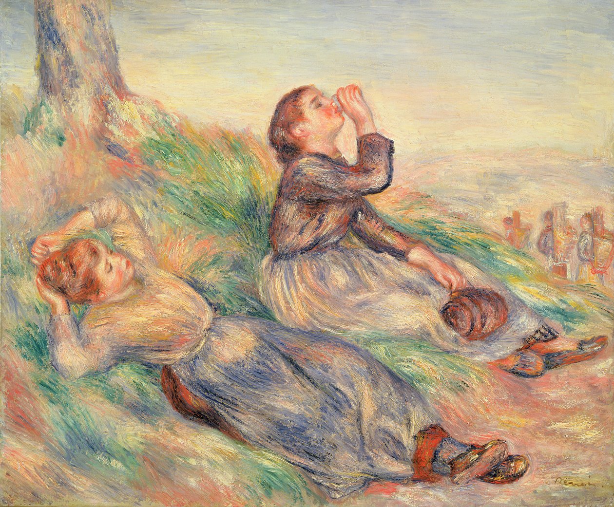 Rypäleenkeräilijät lepäävät, 1884 tekijältä Pierre Auguste Renoir