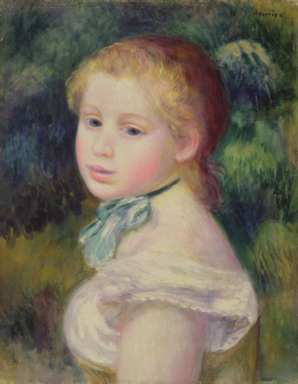Tytön pää, 1885 tekijältä Pierre Auguste Renoir