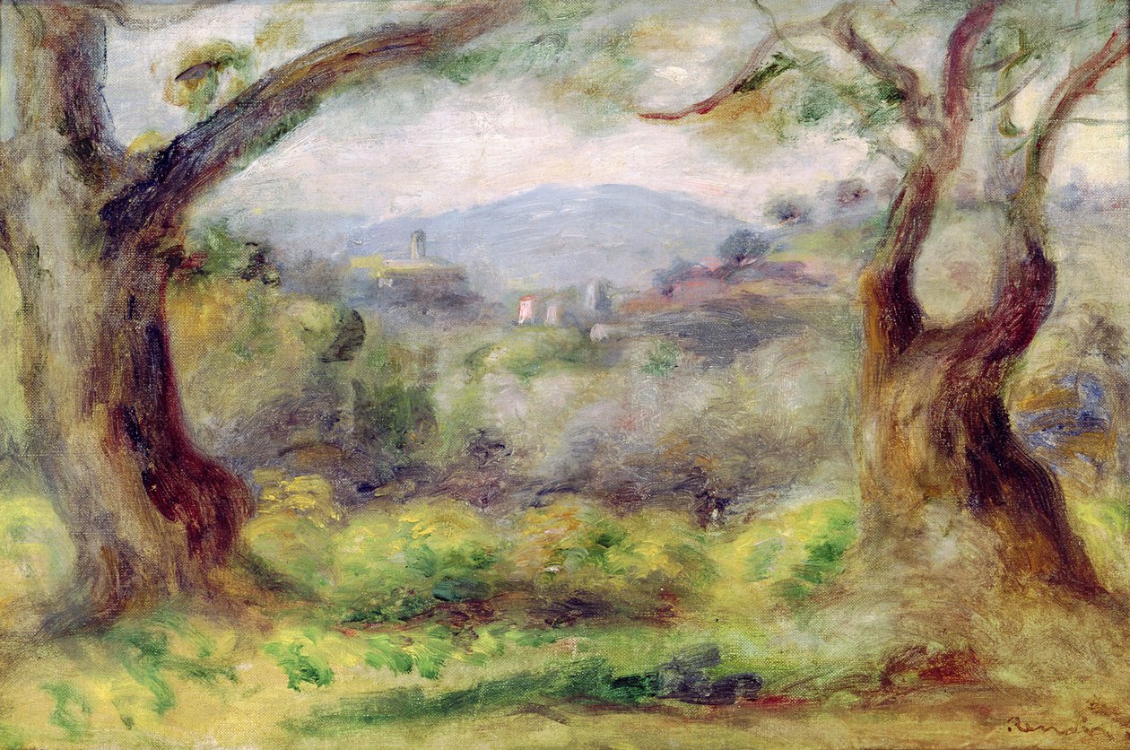 Maisema Les Collettesissa, 1910 tekijältä Pierre Auguste Renoir