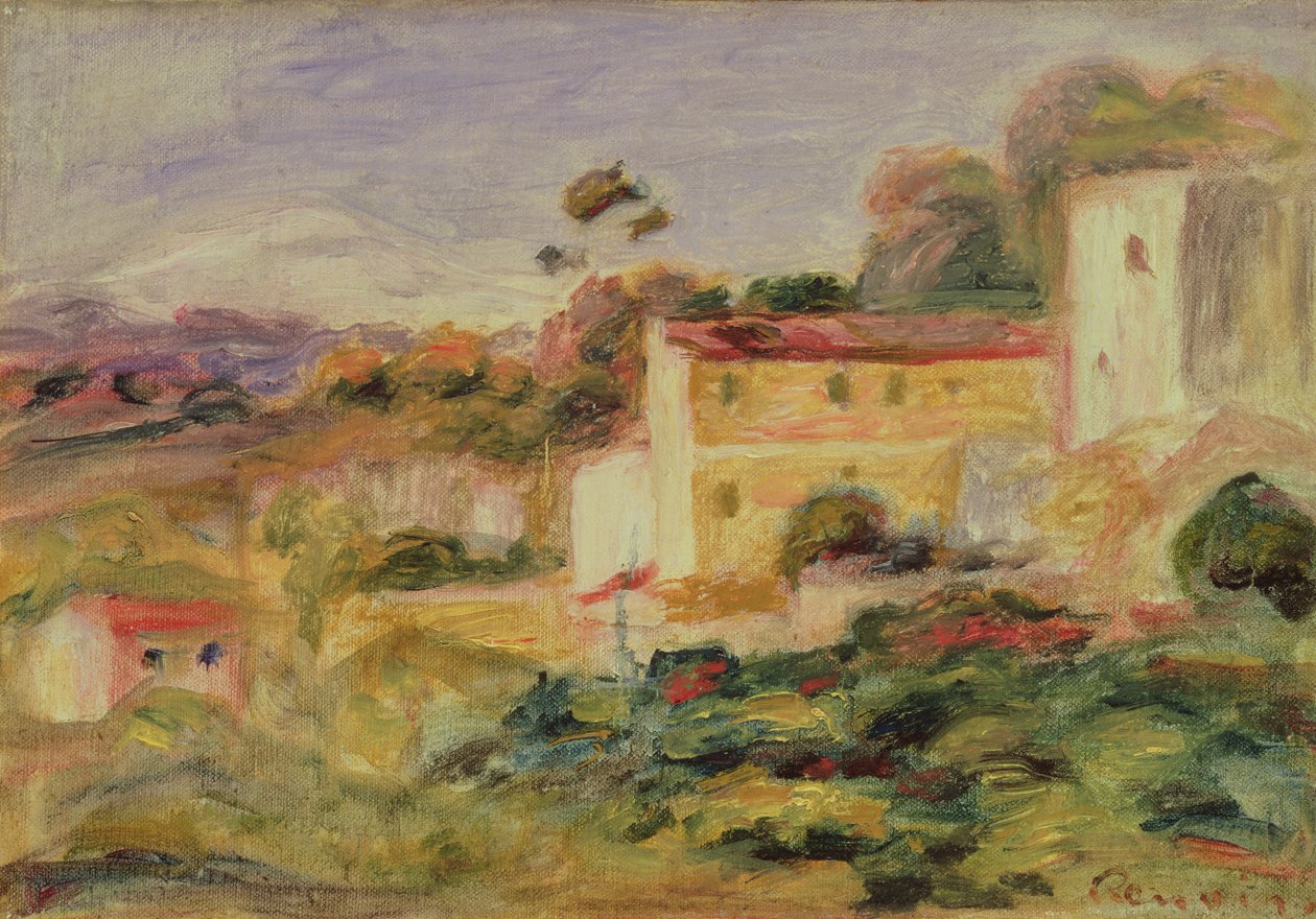Maisema talojen kanssa tekijältä Pierre Auguste Renoir