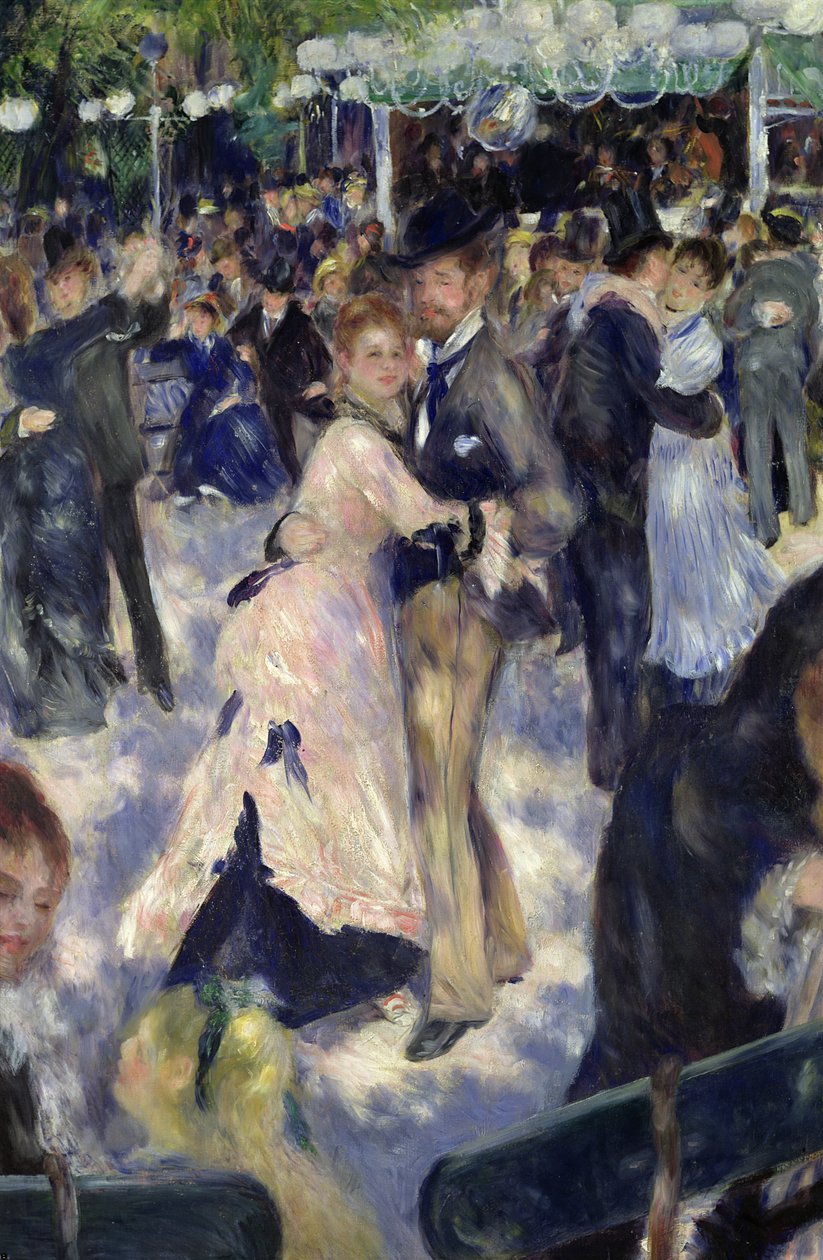 Le Moulin de la Galette, yksityiskohta tanssijoista, 1876 tekijältä Pierre Auguste Renoir