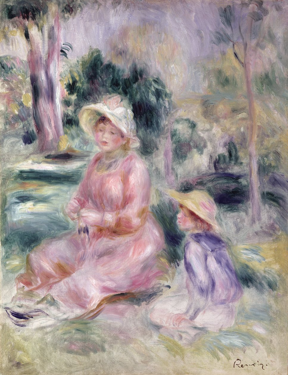 Madame Renoir ja hänen poikansa Pierre, 1890 tekijältä Pierre Auguste Renoir