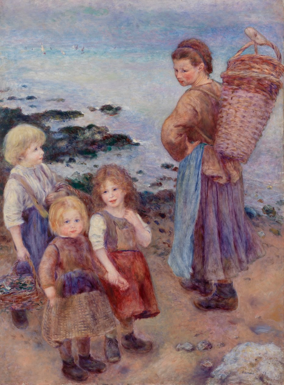 Simpukoiden kalastajat Bernevalissa (Pêcheuses de moules à Berneval, côte normand) tekijältä Pierre Auguste Renoir