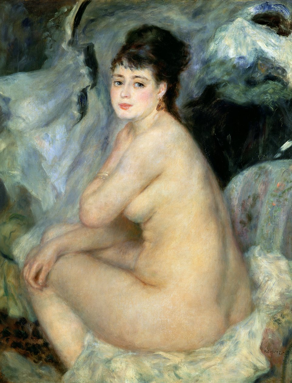 Alaston tai alaston istuminen sohvalla tekijältä Pierre Auguste Renoir