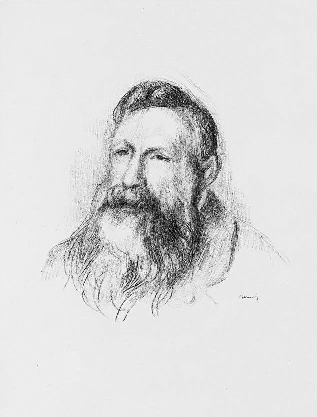 Muotokuva Piirustus Auguste Rodinista tekijältä Pierre Auguste Renoir