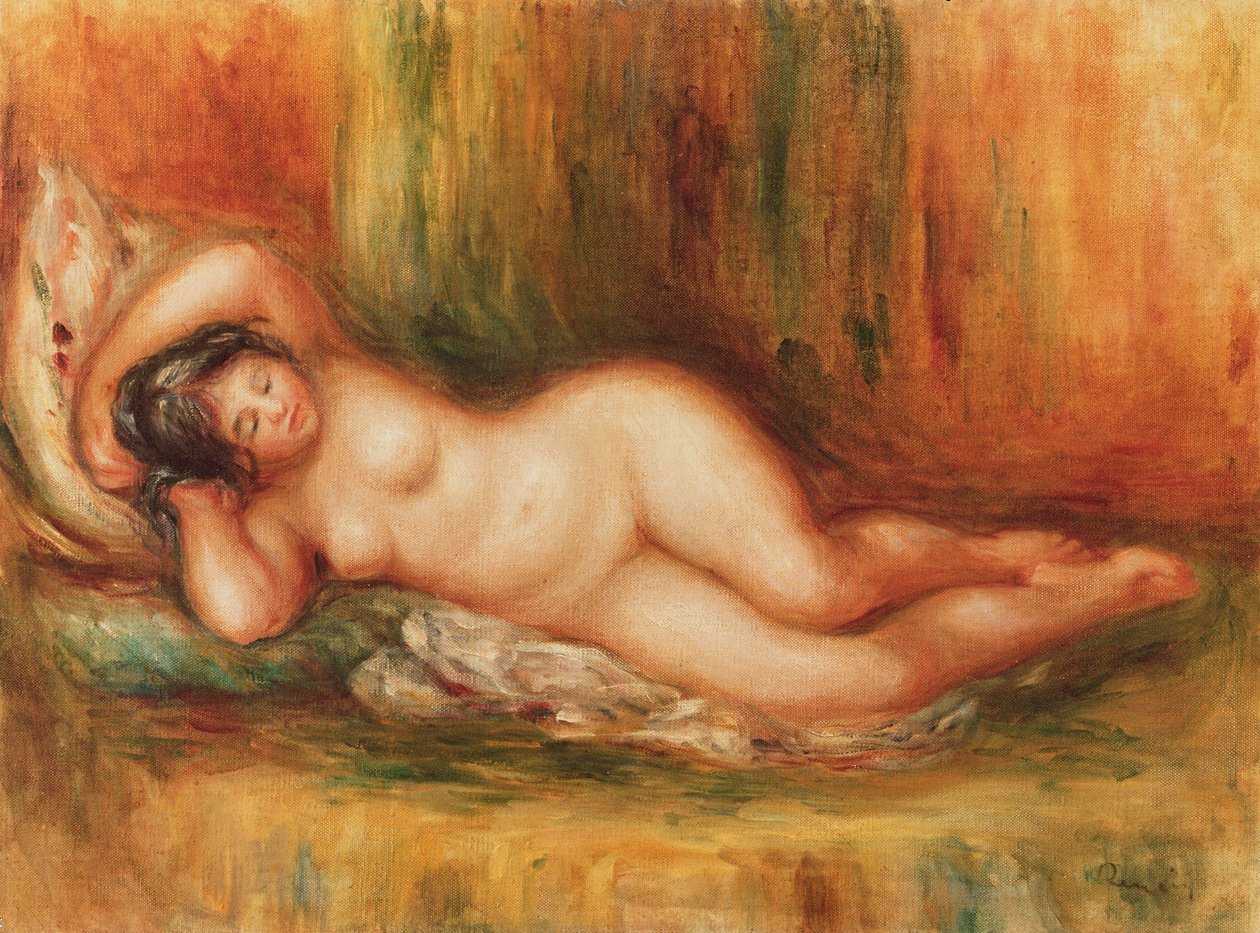 Makuuasennossa oleva kylpijä tekijältä Pierre Auguste Renoir