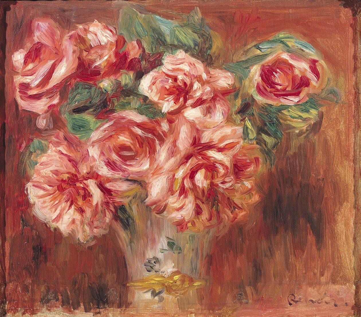 Ruusuja maljakossa, n. 1890 tekijältä Pierre Auguste Renoir