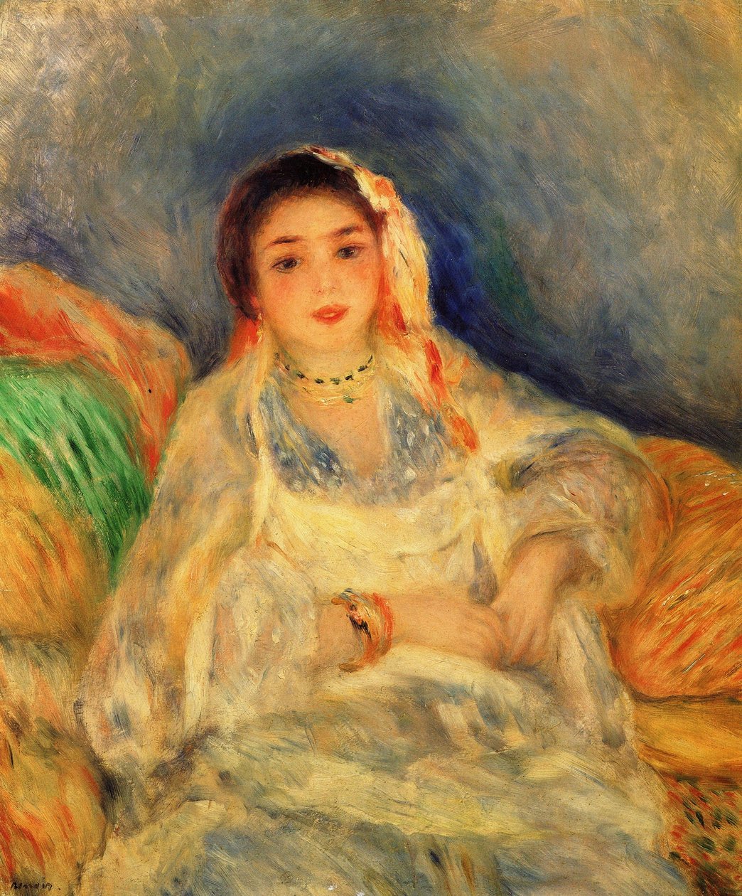 Istuva algerialainen nainen tekijältä Pierre Auguste Renoir