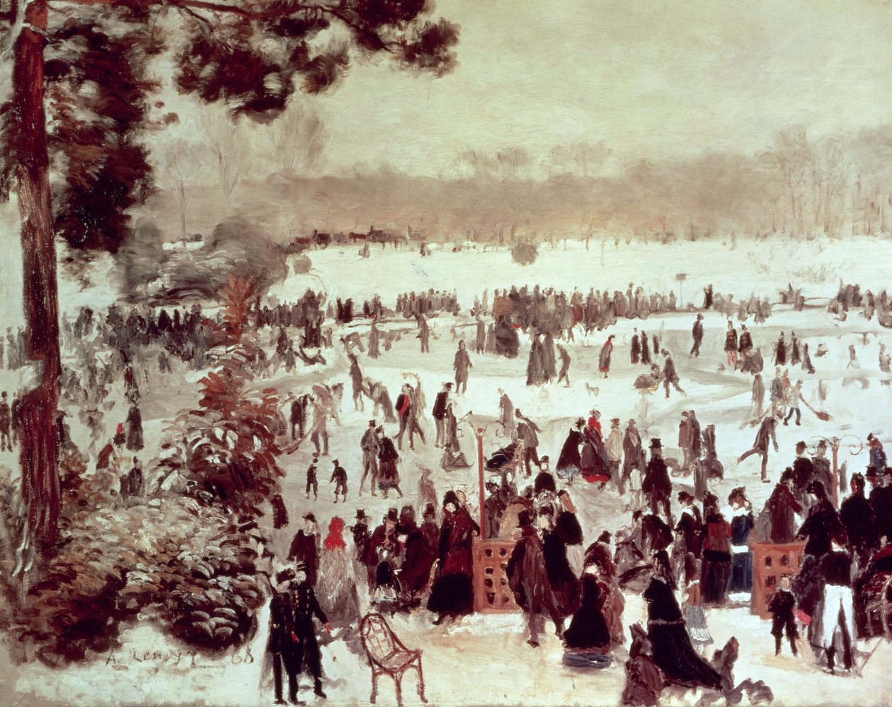 Luistelijat Bois de Boulognessa tekijältä Pierre Auguste Renoir