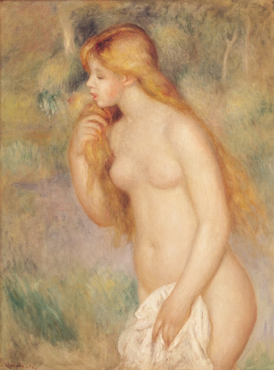 Seisova kylpejä, 1896 tekijältä Pierre Auguste Renoir