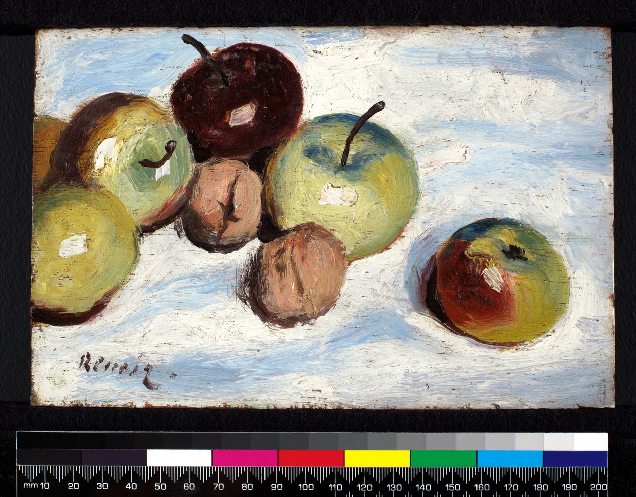 Asetelma omenoita ja saksanpähkinöitä, n.1865-70. tekijältä Pierre Auguste Renoir