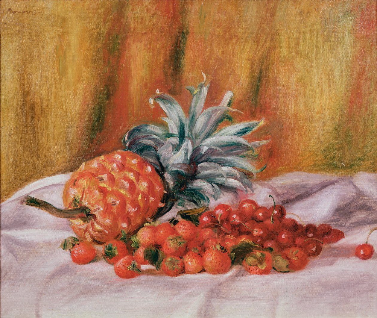 Mansikat ja ananas, n. 1895 tekijältä Pierre Auguste Renoir
