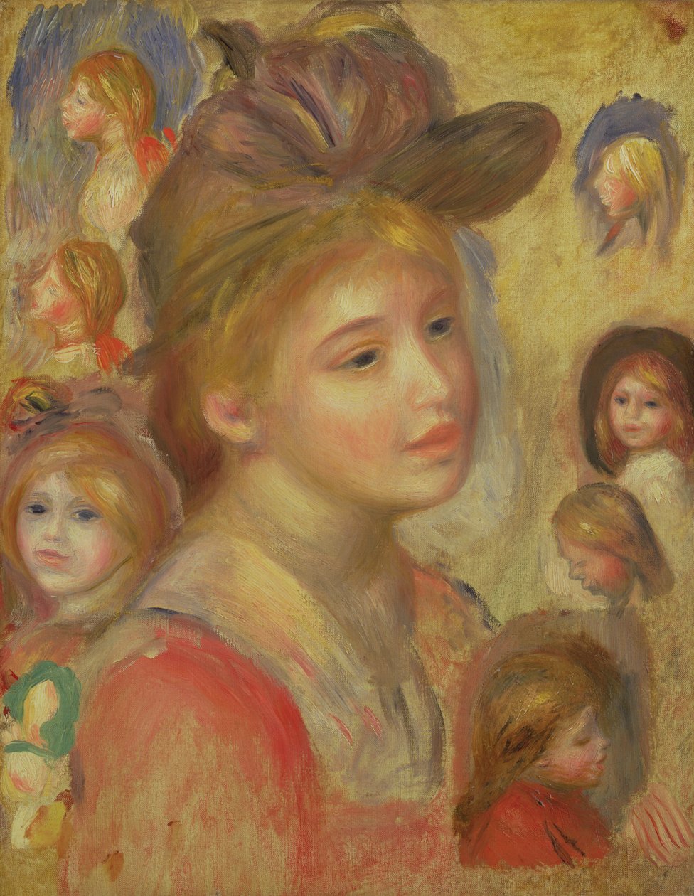 Studies of Girls Heads, 1893 tekijältä Pierre Auguste Renoir