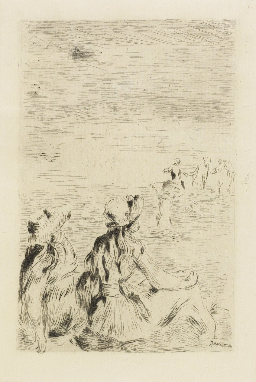 Rannalla, c. 1892 tekijältä Pierre Auguste Renoir