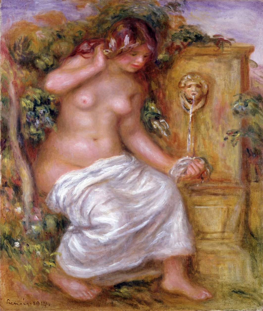 Kylpylä suihkulähteellä, 1914 tekijältä Pierre Auguste Renoir