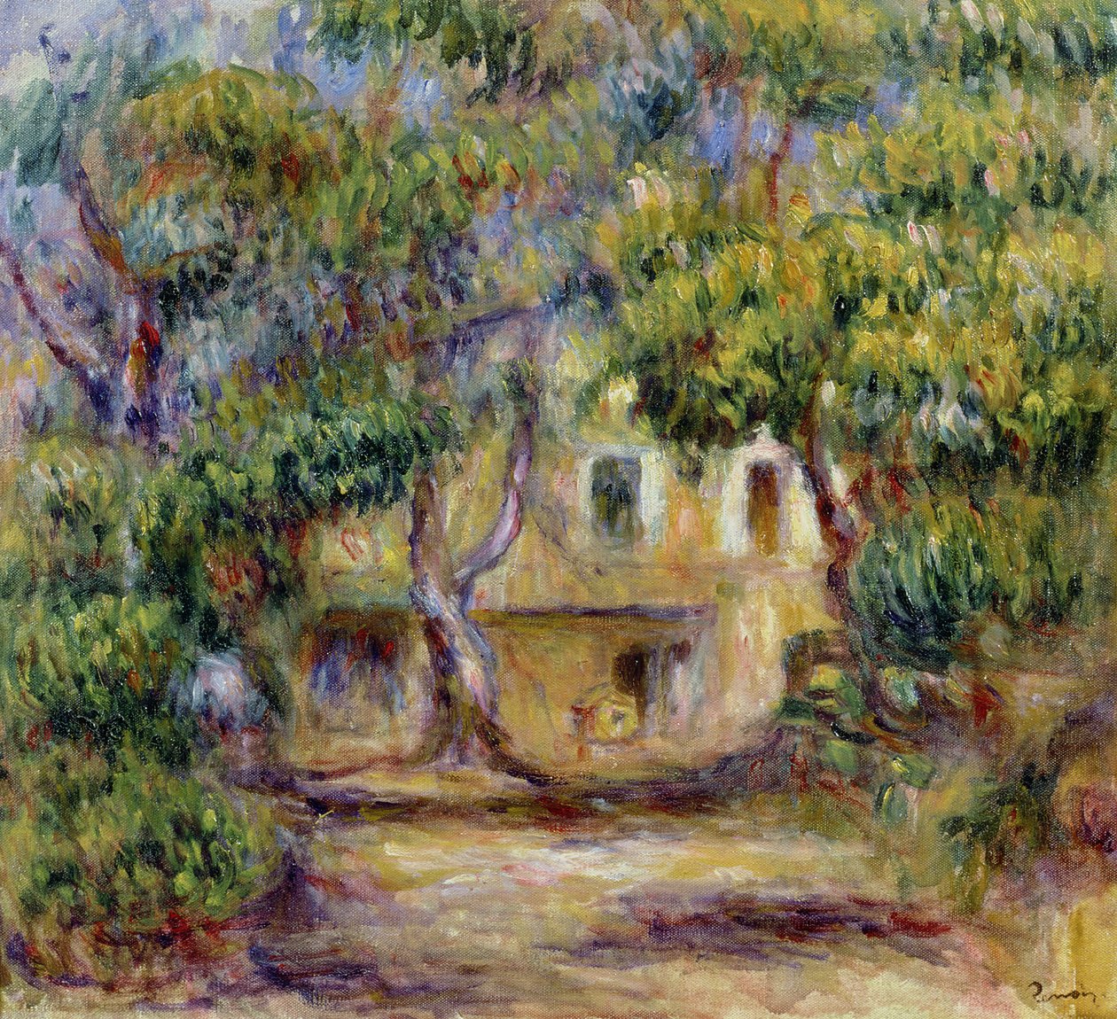 Maatila Les Collettesissa, n. 1915 tekijältä Pierre Auguste Renoir