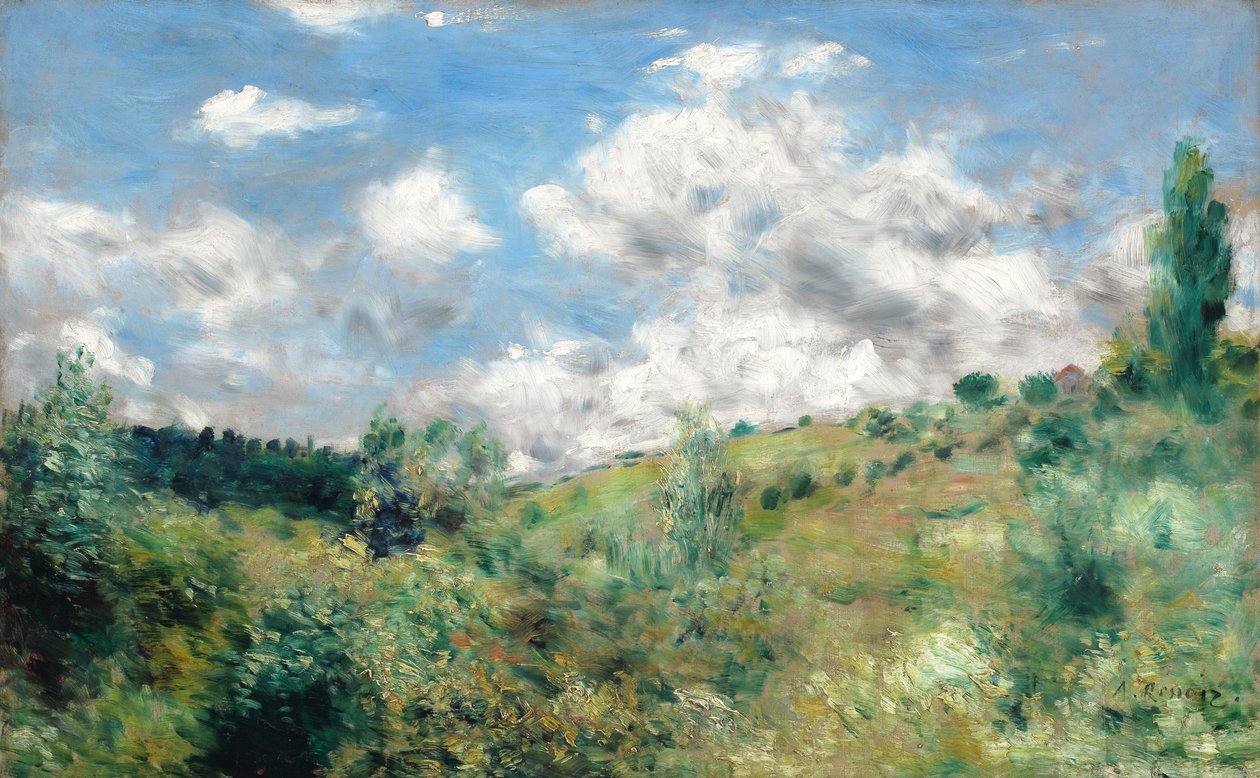 Tuulenpuuska, n. 1872 tekijältä Pierre Auguste Renoir