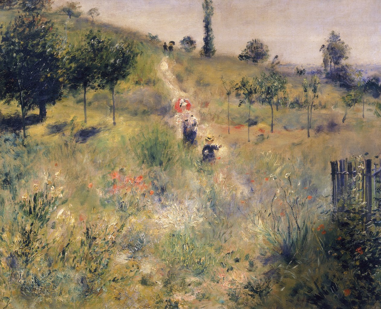 Polku pitkän ruohon läpi, n. 1875 tekijältä Pierre Auguste Renoir