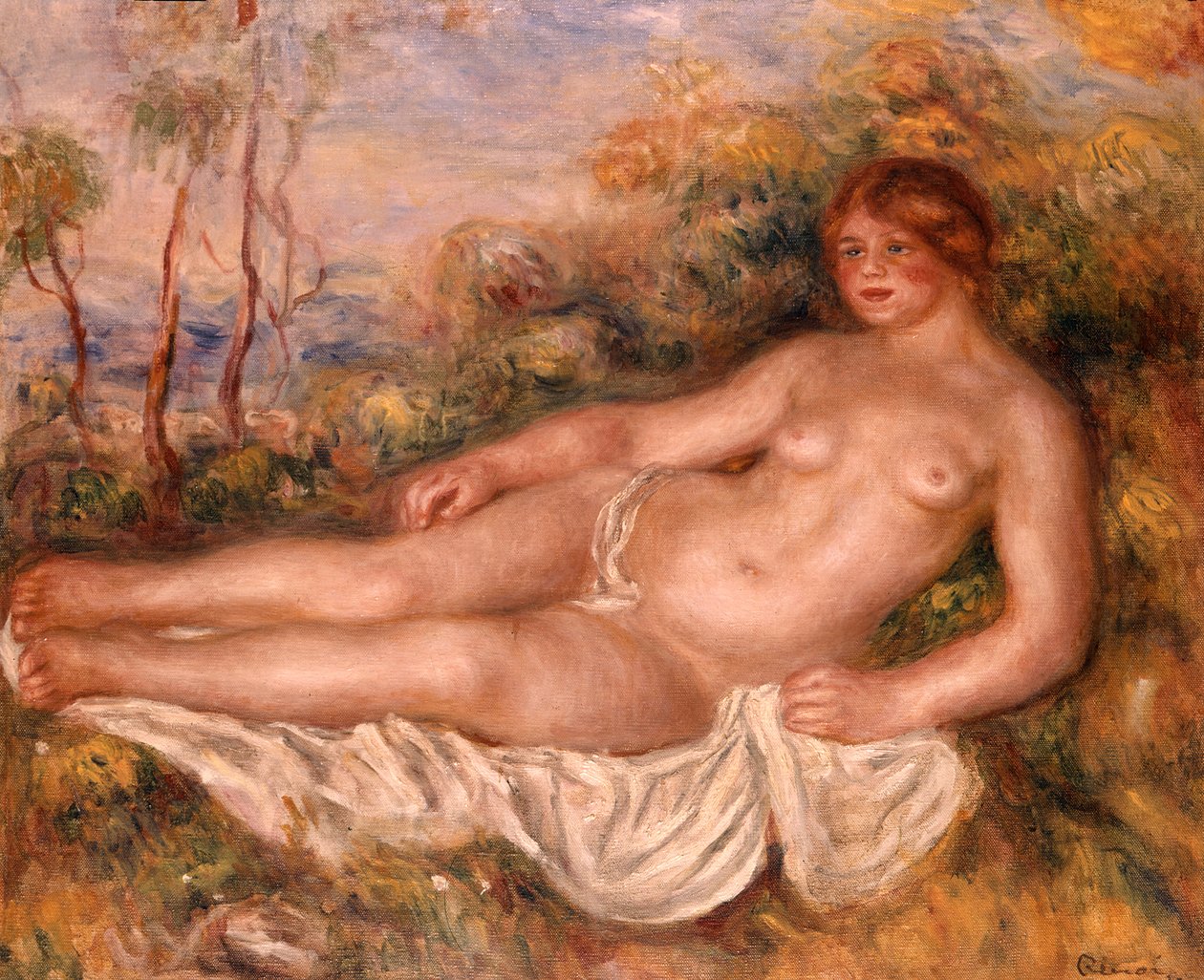 Makuuasennossa oleva kylpijä (La Baigneuse Couchee) 1906 tekijältä Pierre Auguste Renoir