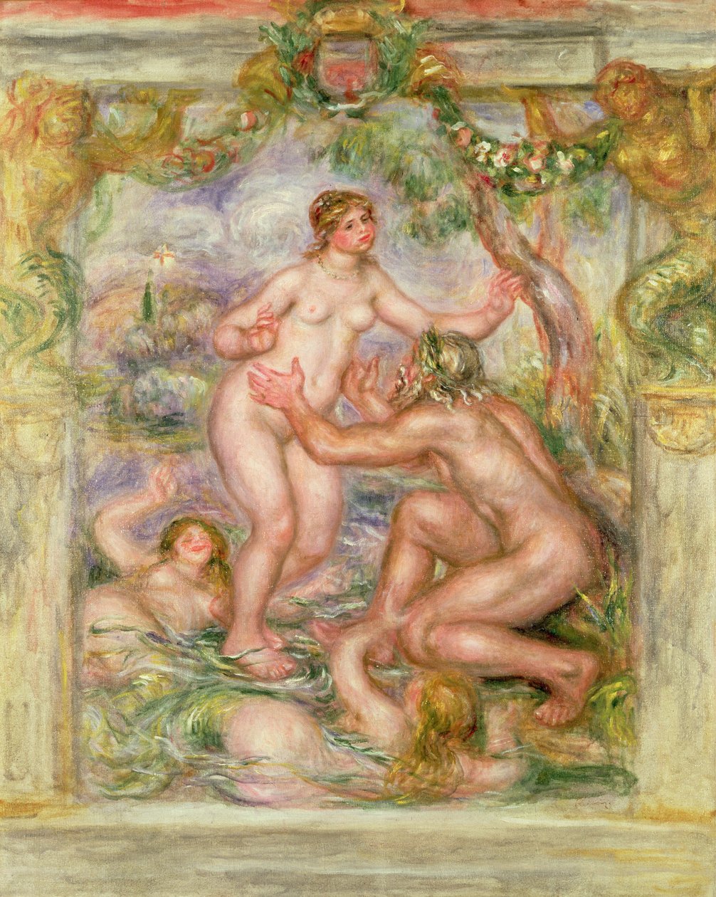 Saone virtaa Rhônen käsivarsiin, 1915 tekijältä Pierre Auguste Renoir