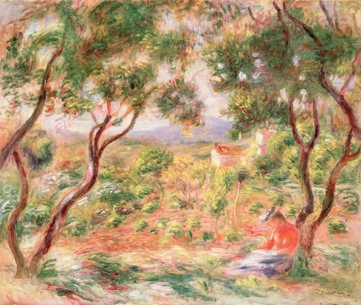 Viiniköynnökset Cagnesissa, 1906 tekijältä Pierre Auguste Renoir