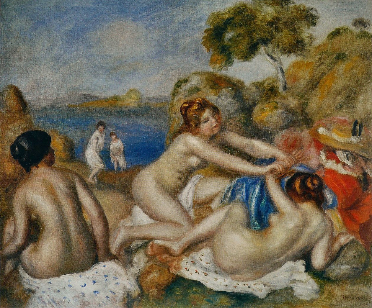 Trois Baigneuses au crabe tekijältä Pierre Auguste Renoir