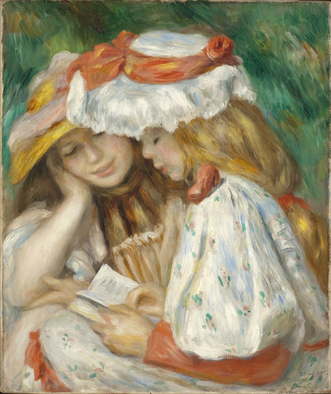 Kaksi tyttöä lukemassa, 1890-1 tekijältä Pierre Auguste Renoir