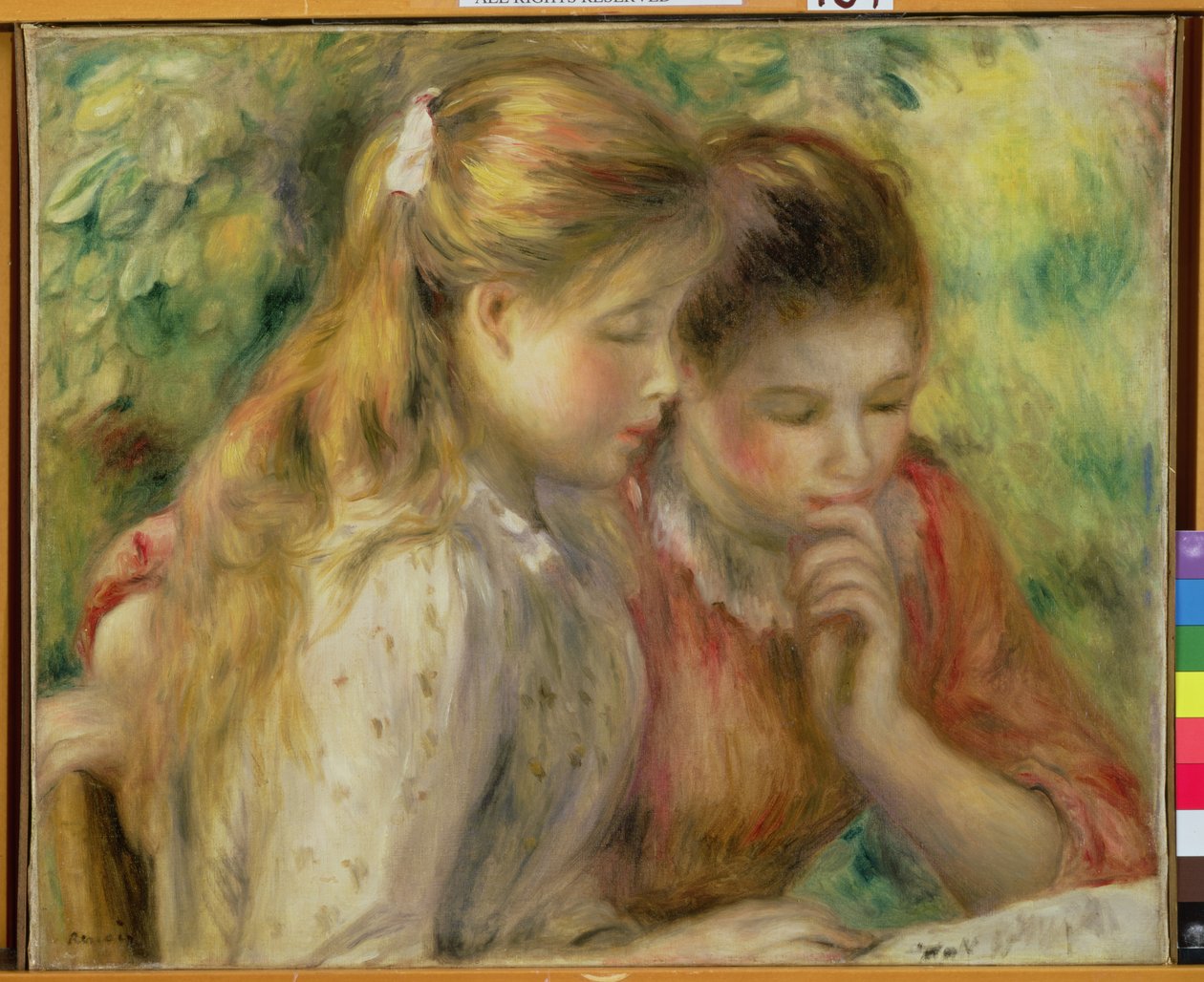 Kaksi tyttöä lukemassa, n. 1892 tekijältä Pierre Auguste Renoir