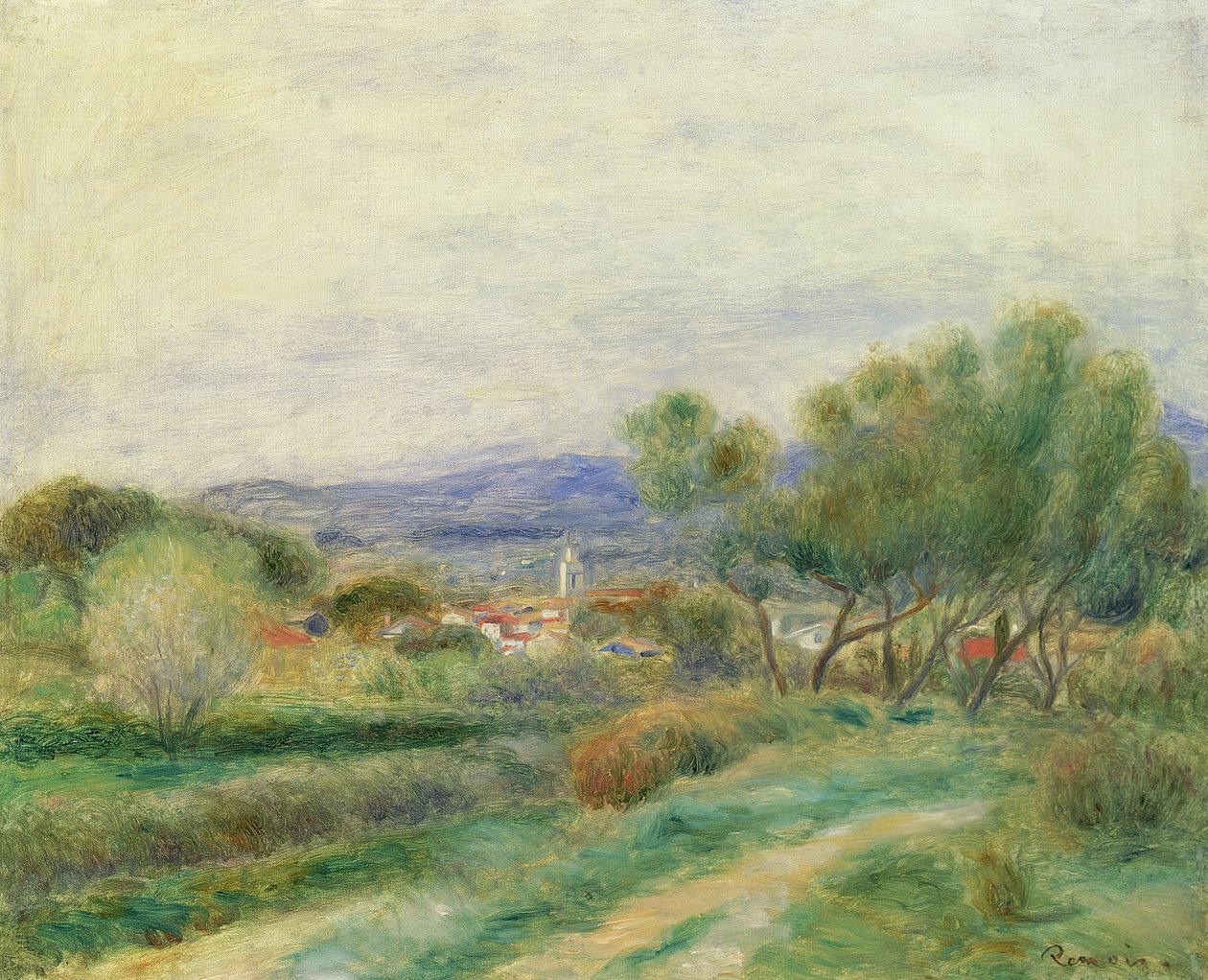 Näkymä La Seynelle, Provence, n. 1890 tekijältä Pierre Auguste Renoir