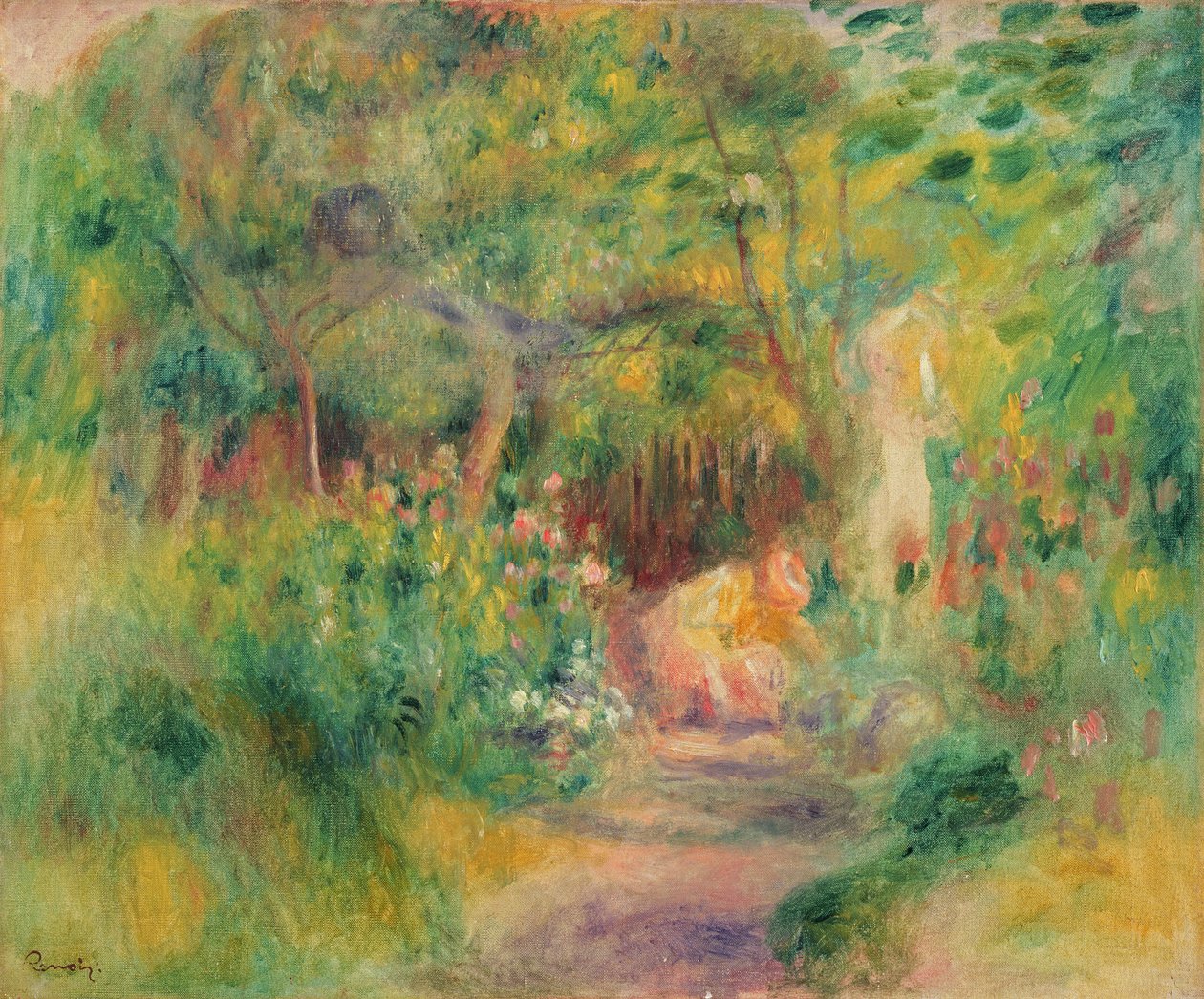 Woman Gardening, n. 1895 tekijältä Pierre Auguste Renoir