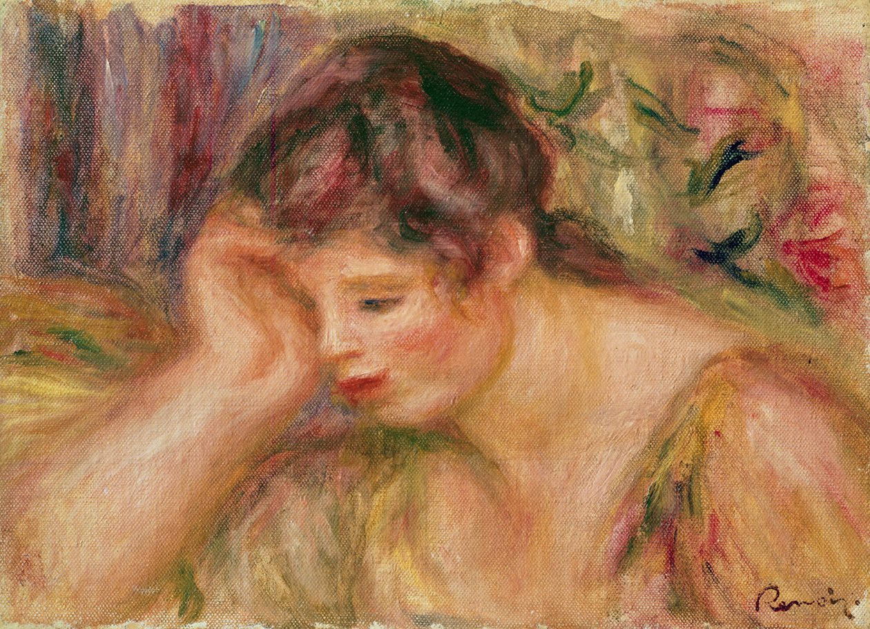 Nainen nojaa, noin 1917 tekijältä Pierre Auguste Renoir
