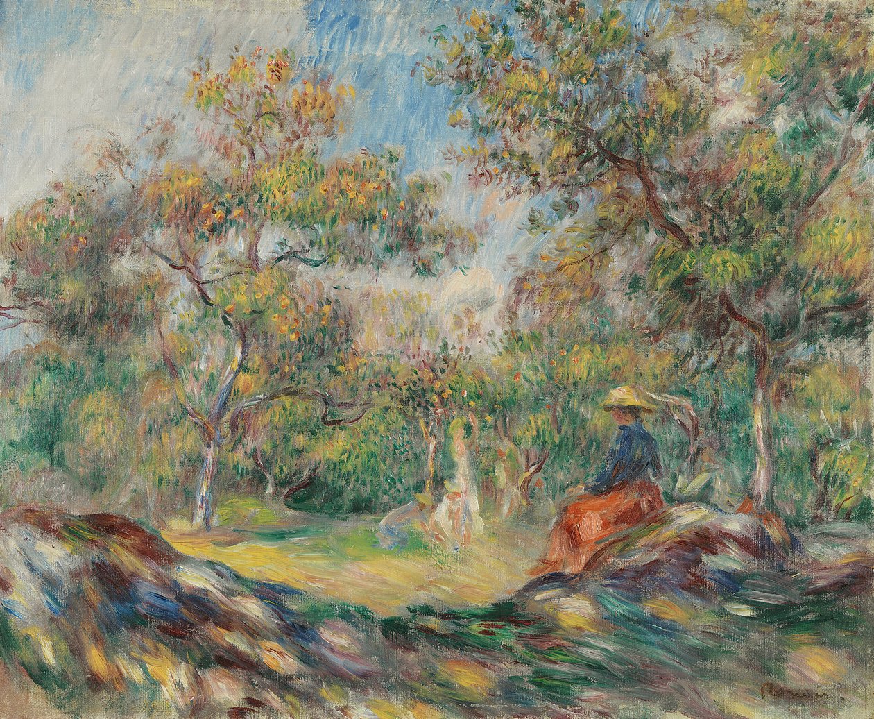 Nainen maisemassa tekijältä Pierre Auguste Renoir