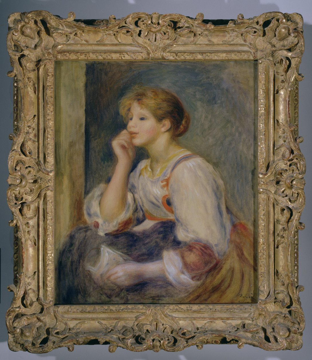 Nainen kirjeellä, n. 1890 tekijältä Pierre Auguste Renoir