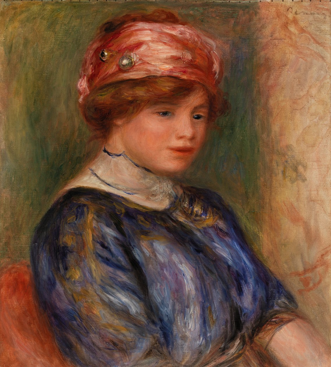 Nuori nainen sinisessä, rintakuva tekijältä Pierre Auguste Renoir