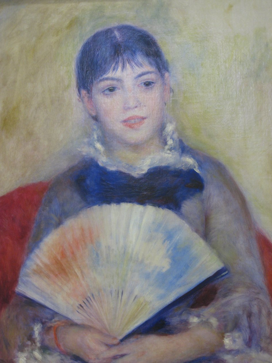 Nuoret naiset tuulettimen kanssa tekijältä Pierre Auguste Renoir