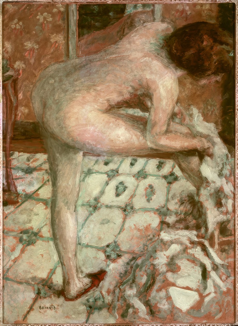 Apres le bain ou Le wc-kaappi oranssi tekijältä Pierre Bonnard