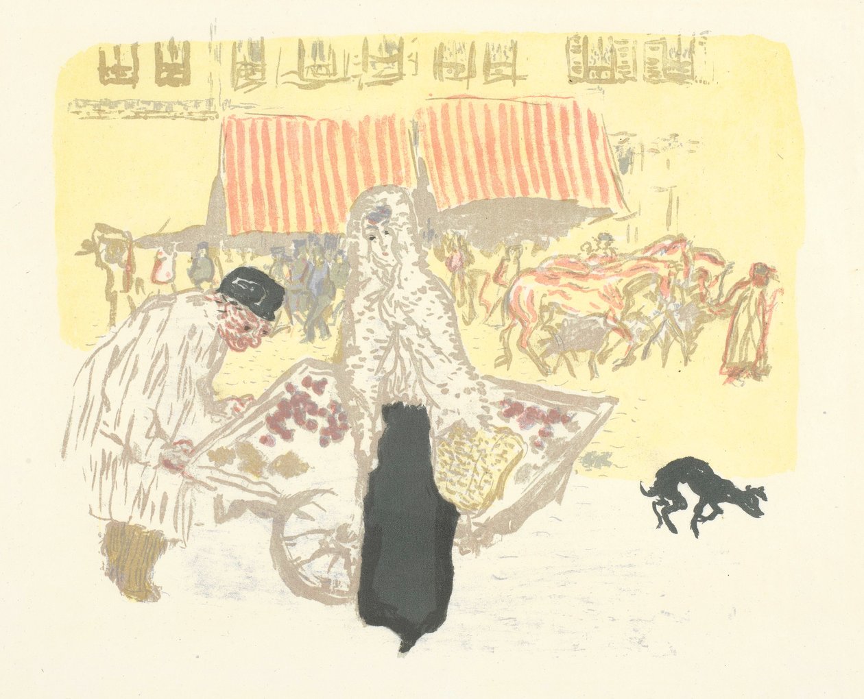 Le Marchand des quatre-saisons, litografia sarjasta Quelques aspects de la vie de Paris (Pariisin elämän eri puolia) tekijältä Pierre Bonnard