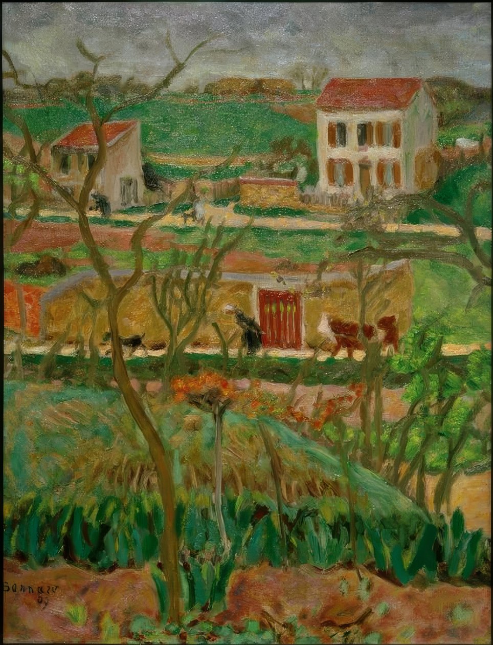 Sateinen maisema (Vernouillet) tekijältä Pierre Bonnard