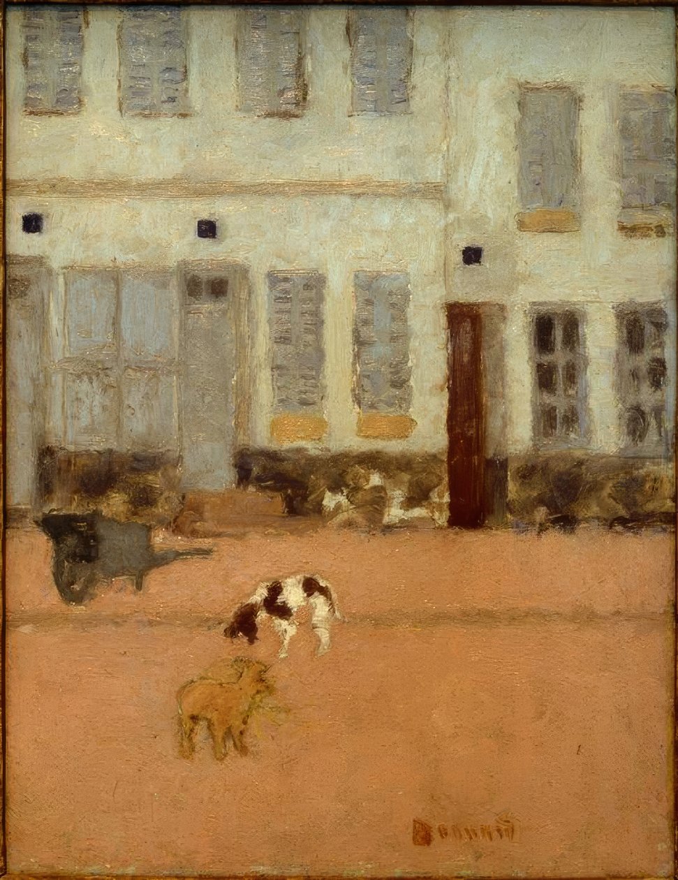 Rue à Eragny-sur-Oise (Les Chiens dEragny) tekijältä Pierre Bonnard